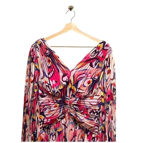 Marciano Wonderland Maxi Dress Pink Size 6 Chiffon Glam Beach Vacation Bohemian - Picture 6 of 16